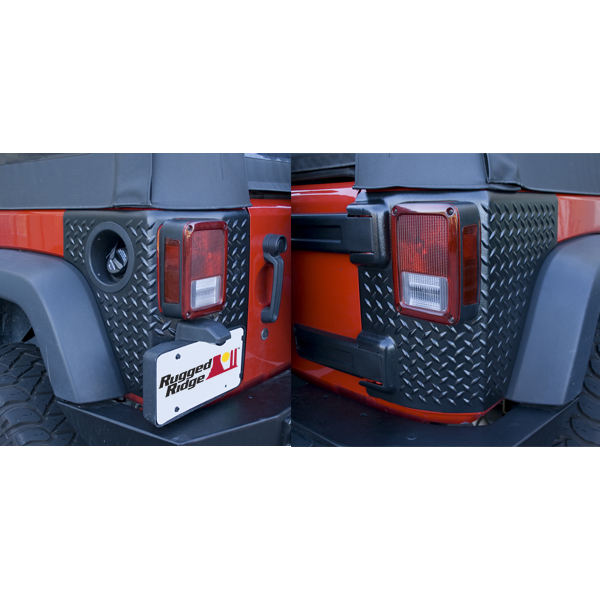 BODY ARMOR CORNER GUARDS BLACK RUGGED RIDGE JEEP WRANGLER JK 07-16 4-Türer